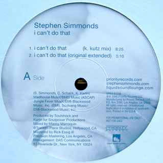 Stephen Simmonds : I Can't Do That (12", Promo)