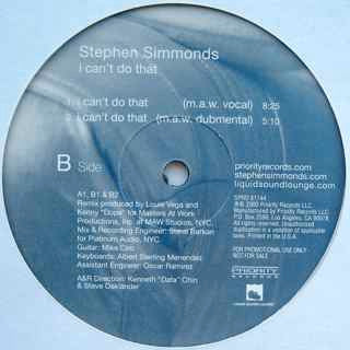 Stephen Simmonds : I Can't Do That (12", Promo)