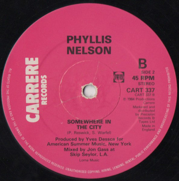 Phyllis Nelson : Move Closer (12", Single)