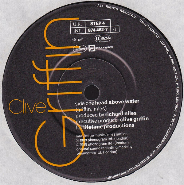 Clive Griffin : Head Above Water (7", Single, Sol)