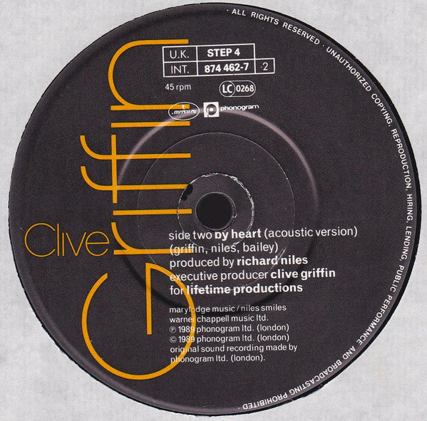 Clive Griffin : Head Above Water (7", Single, Sol)