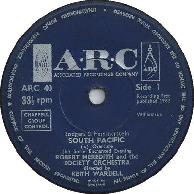 Robert Meredith & The Society Orchestra : South Pacific (7", EP)