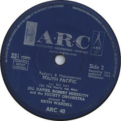 Robert Meredith & The Society Orchestra : South Pacific (7", EP)