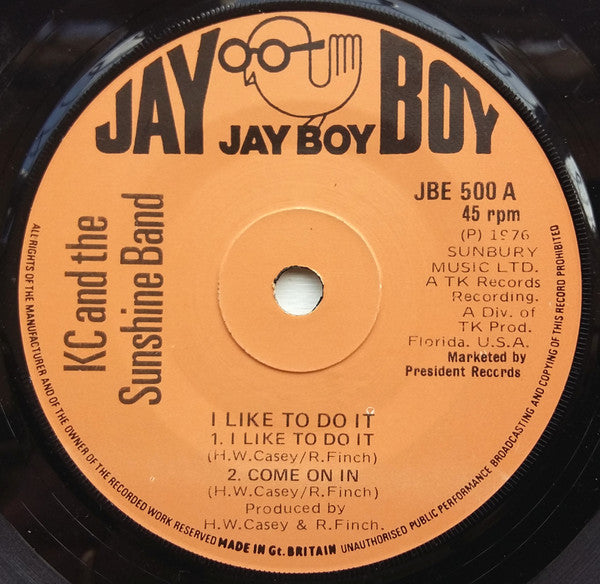 KC & The Sunshine Band : I Like To Do It  (7", EP)