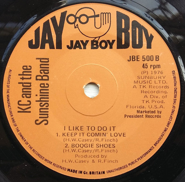 KC & The Sunshine Band : I Like To Do It  (7", EP)