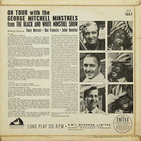 The George Mitchell Minstrels : On Tour With The George Mitchell Minstrels (LP, Album, Mono)