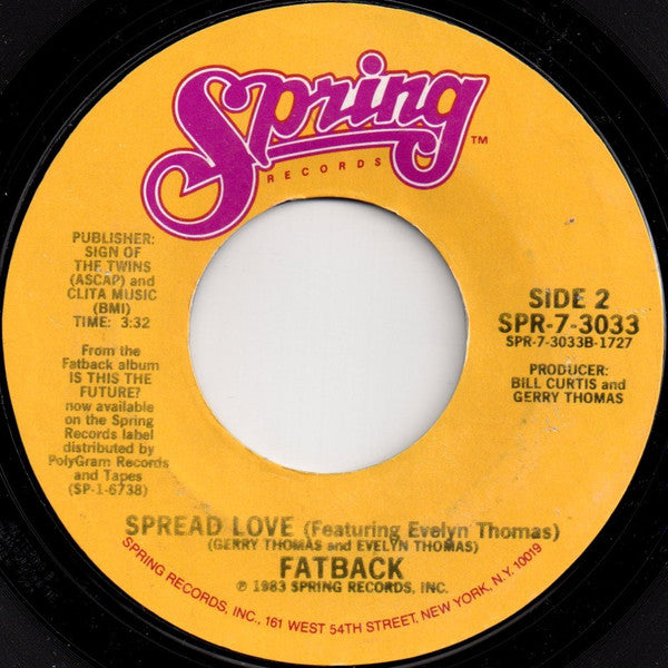 The Fatback Band : Up Against The Wall (7", Styrene)