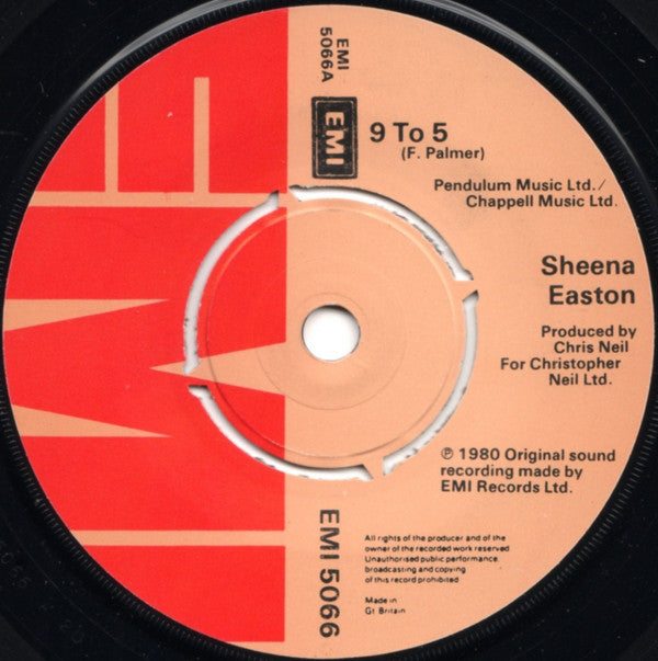 Sheena Easton : 9 To 5 (7", Single, Pus)