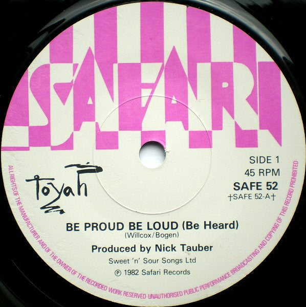 Toyah (3) : Be Proud Be Loud (Be Heard) (7", Single)