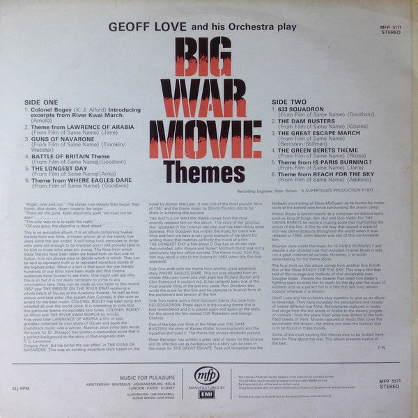 Geoff Love And His Orchestra* : Big War Movie Themes (LP, Album)
