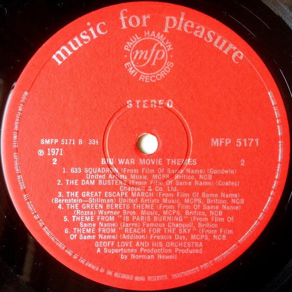Geoff Love And His Orchestra* : Big War Movie Themes (LP, Album)