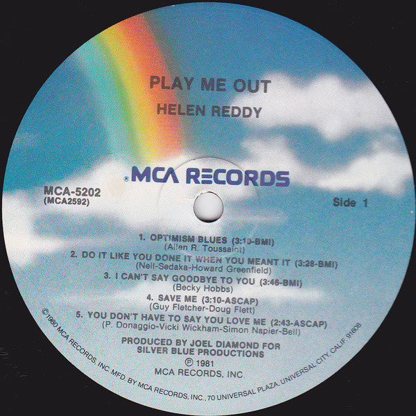 Helen Reddy : Play Me Out (LP, Album, Pin)