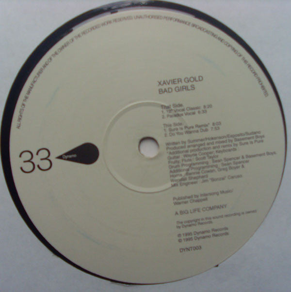 Xaviera Gold : Bad Girls (12")
