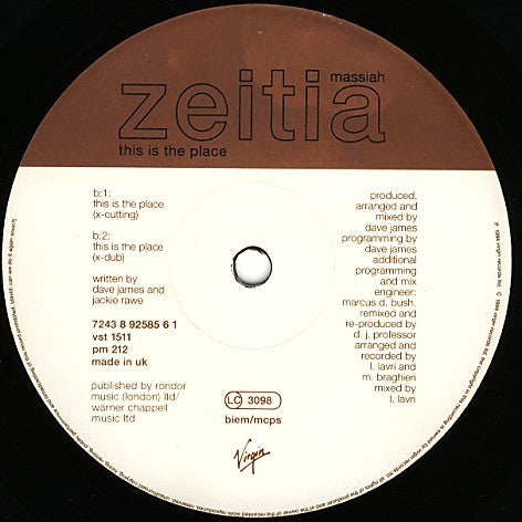 Zeeteah Massiah : This Is The Place (12", Single)