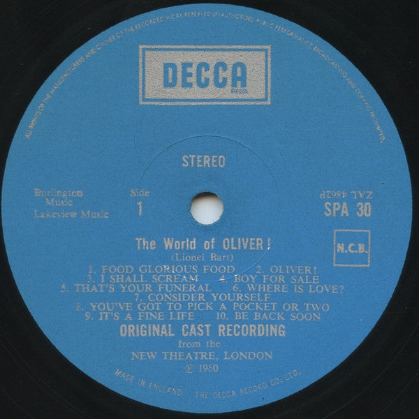 Lionel Bart - "Oliver!" Original London Cast : The World Of Oliver  (LP, Album, RE)