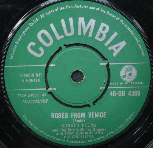 Donald Peers : Roses From Venice / If There Are Stars In My Eyes (7", Mono)