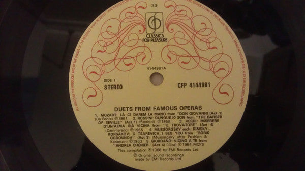 Various : Duets From Famous Operas  (LP, Comp, RE)
