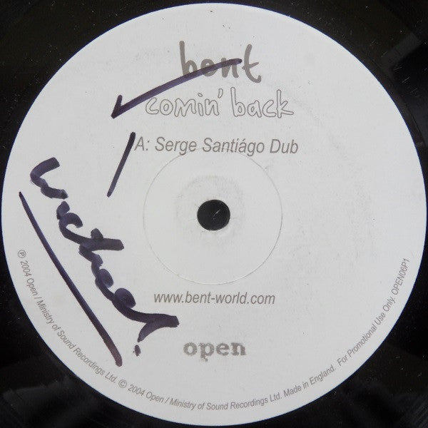 Bent : Comin' Back (12", Promo)