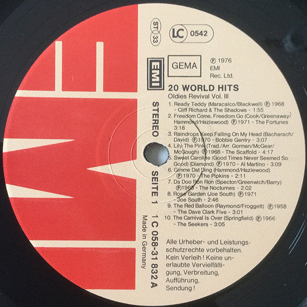Various : 20 World Hits - Oldies Revival Vol. 3 (LP, Comp)