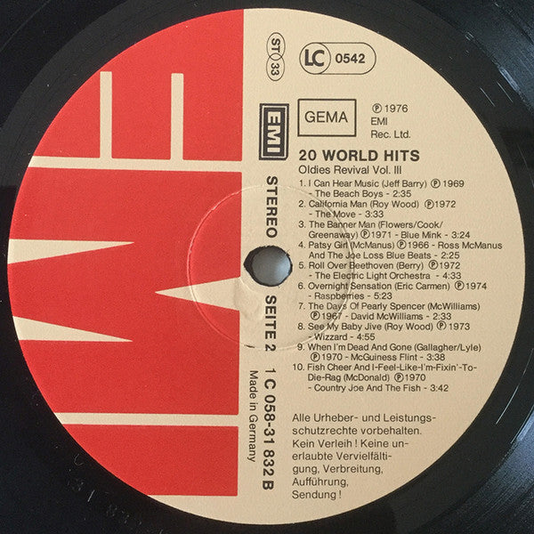 Various : 20 World Hits - Oldies Revival Vol. 3 (LP, Comp)