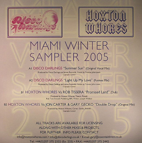 Disco Darlings, Hoxton Whores : Miami Winter Sampler 2005 (12")
