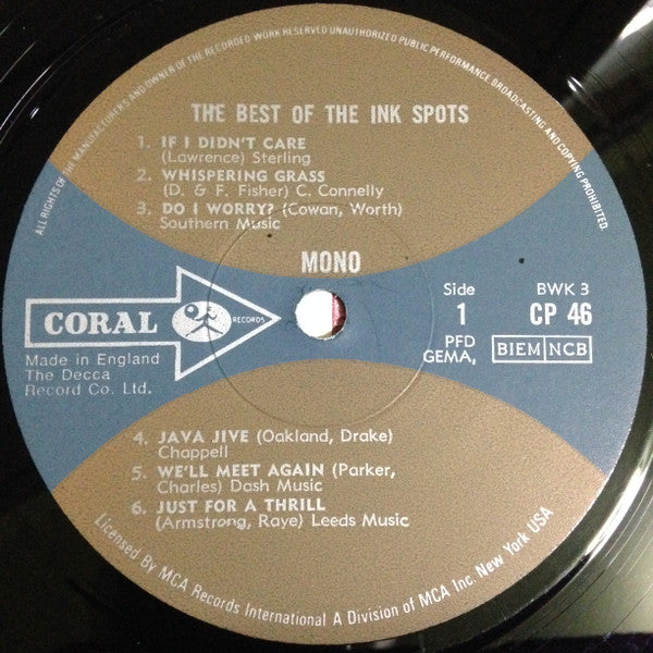The Ink Spots : The Best Of The Ink Spots (LP, Comp, Mono)