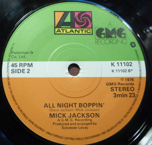 Mick Jackson : Blame It On The Boogie (7", Single)