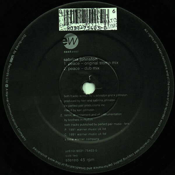 Sabrina Johnston : Peace (12")