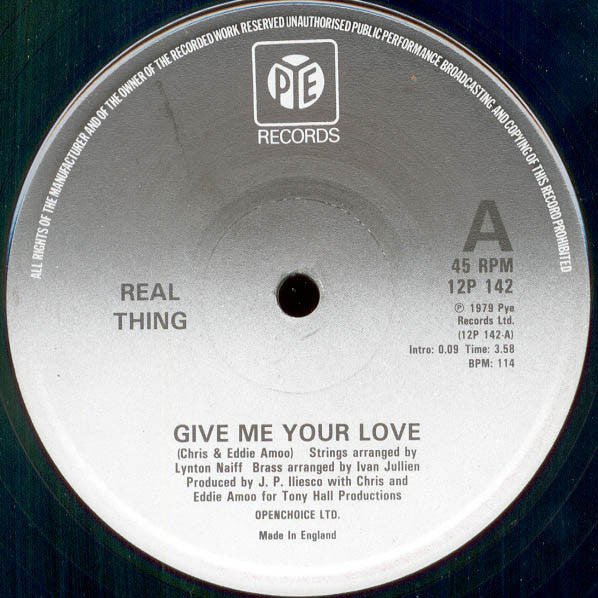 The Real Thing : Give Me Your Love (12", Single)