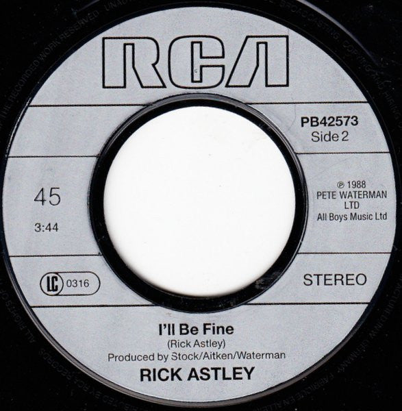 Rick Astley : Take Me To Your Heart (7", Single)