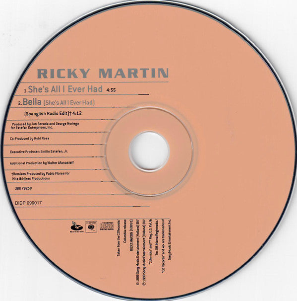 Ricky Martin : She's All I Ever Had (CD, Single)