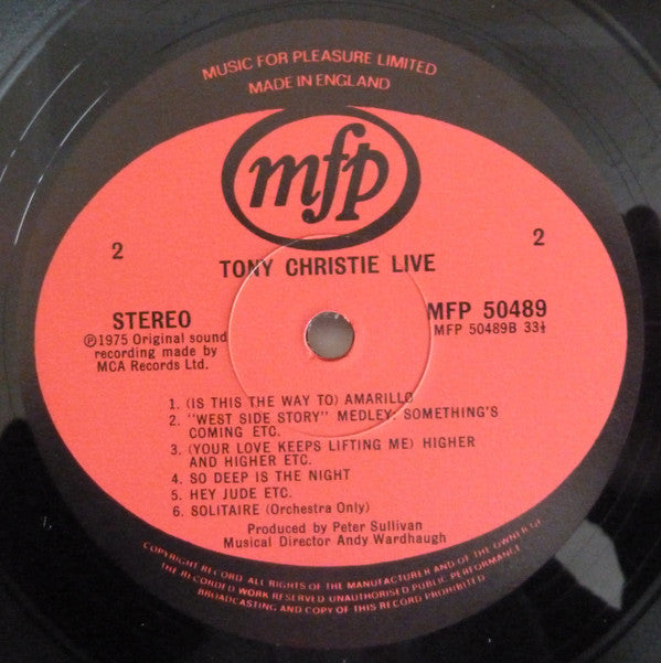 Tony Christie : Live (LP, Album)