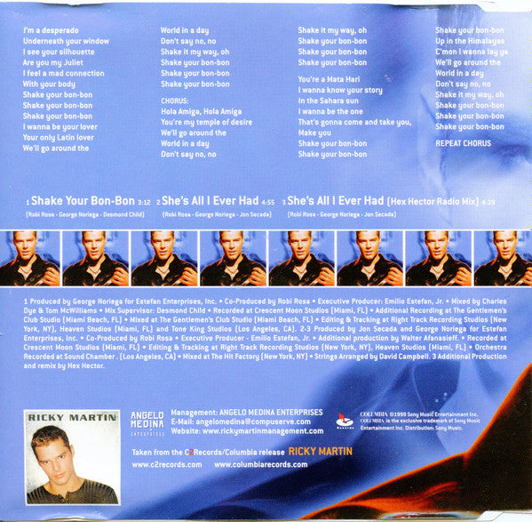 Ricky Martin : Shake Your Bon-Bon (CD, Single, Ltd)