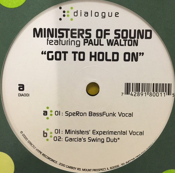Ministers Of Sound Featuring Paul Walton : Got To Hold On (12")