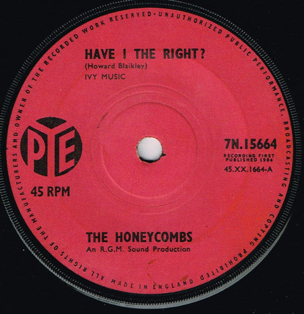 The Honeycombs : Have I The Right? (7", Single, Sol)