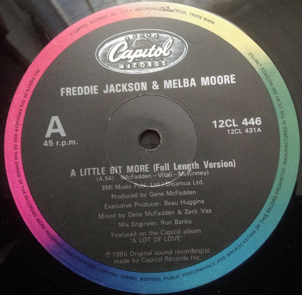 Freddie Jackson And Melba Moore : A Little Bit More (12")