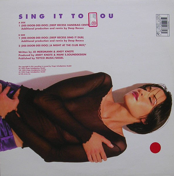 Lavinia Jones : Sing It To You (Dee-Doob-Dee Doo) (12", Single)
