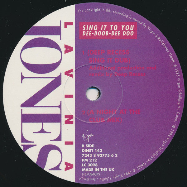 Lavinia Jones : Sing It To You (Dee-Doob-Dee Doo) (12", Single)