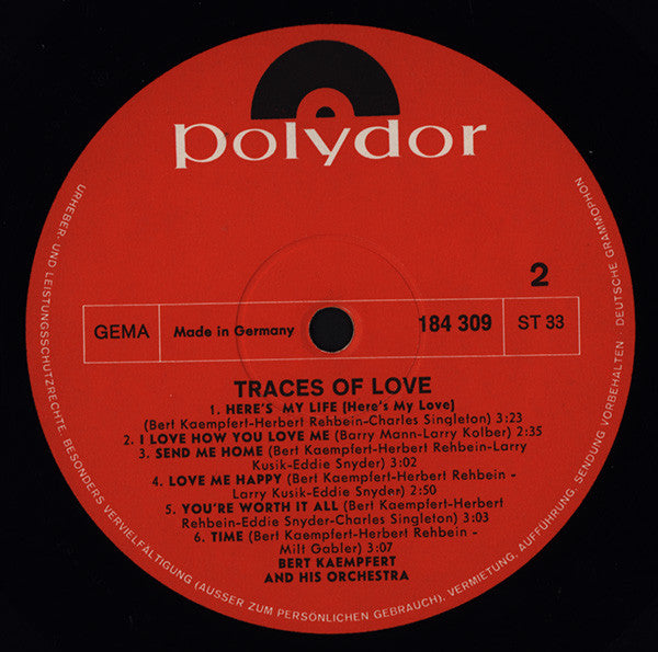 Bert Kaempfert & His Orchestra : Traces Of Love (LP, Album)