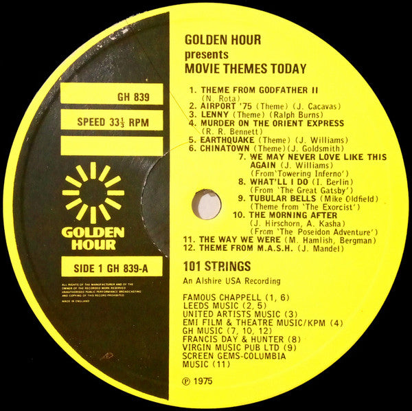 101 Strings : Movie Themes Today (LP, Comp)