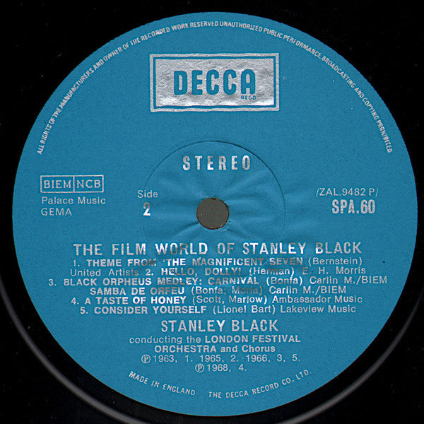 Stanley Black Conducting The London Festival Orchestra And London Festival Chorus : The Film World Of Stanley Black (LP, Album)