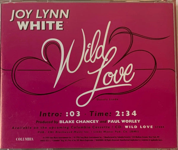 Joy Lynn White : Wild Love (CD, Single, Promo)