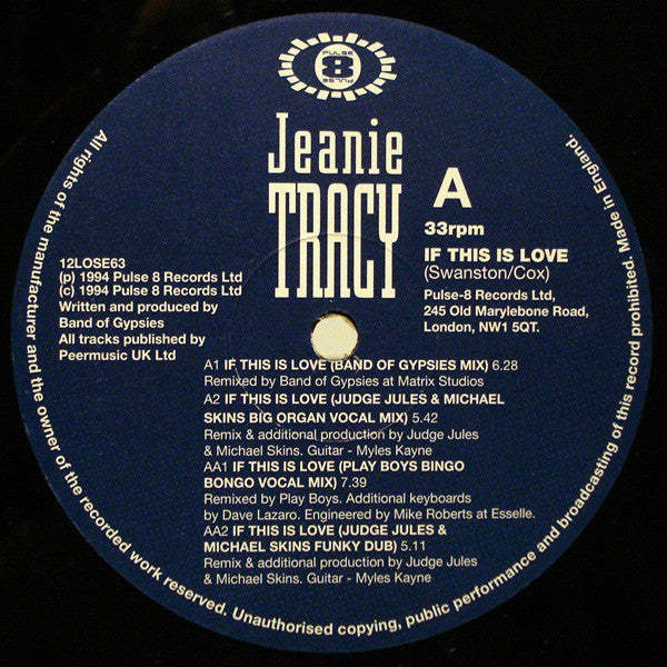 Jeanie Tracy : If This Is Love (12", Single)