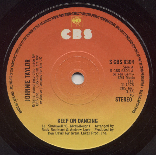 Johnnie Taylor : Keep On Dancing (7", Single)