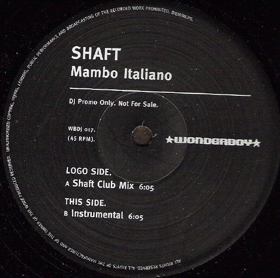 Shaft : Mambo Italiano (12", Promo)