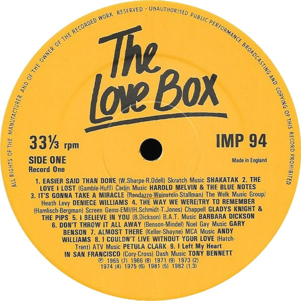 Various : The Love Box (4xLP, Comp + Box)