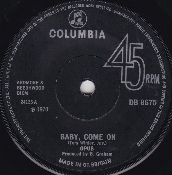 Opus (8) : Baby, Come On (7")