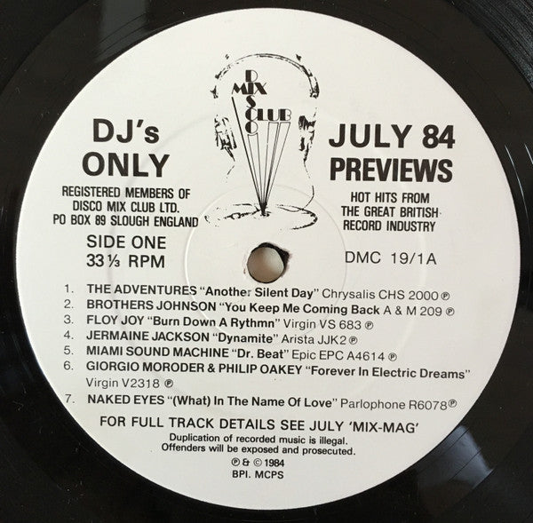 Various : August 84 Previews (LP, Comp)