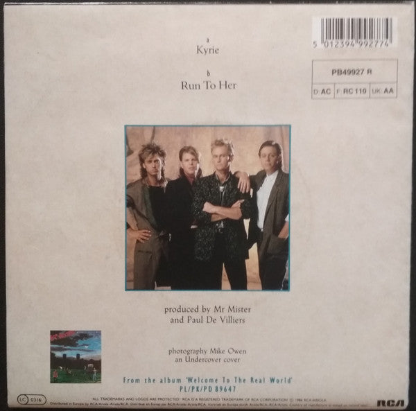 Mr. Mister : Kyrie (7", Single, Pos)