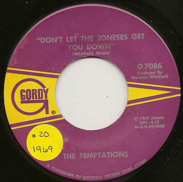 The Temptations : Don't Let The Joneses Get You Down (7", Single)